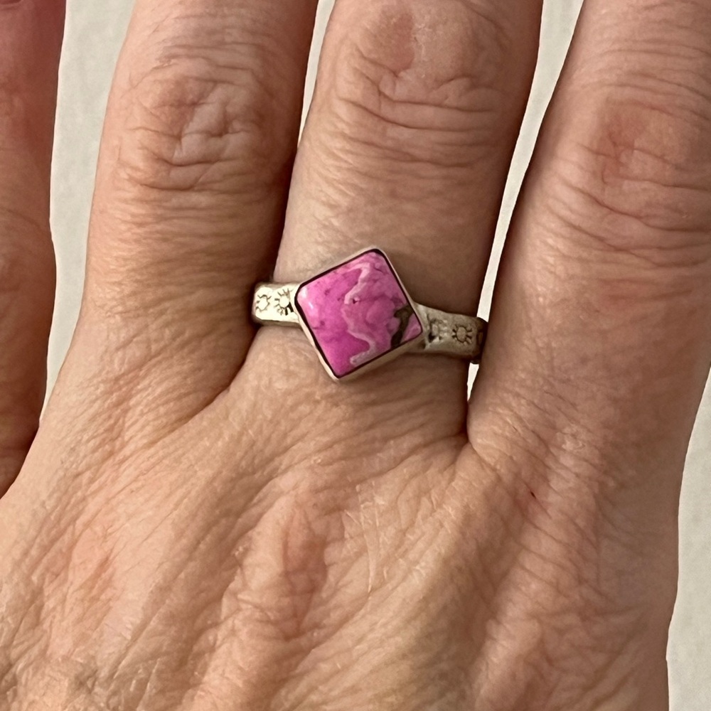 Solid 925 Sterling Silver Cotton Candy Gemstone R… - image 6